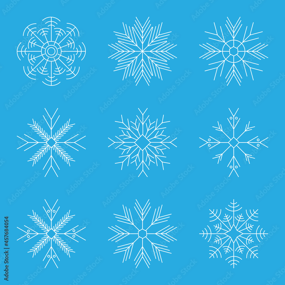 Snowflakes. Vector Christmas and New Year decoration elements
