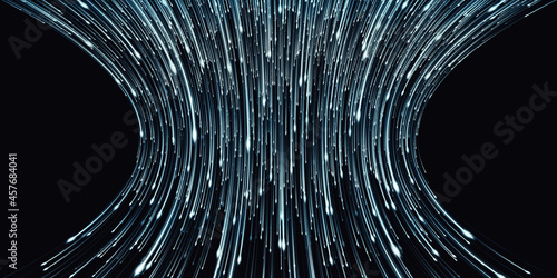 abstract light lines glowing meteor technology background 3D illustration