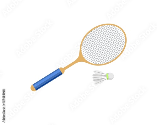 Tennis racket. Sports equipment for athletes. Isolated on white background. Symbol, icon. Colorful Illustration Vector © WebPAINTER-Std