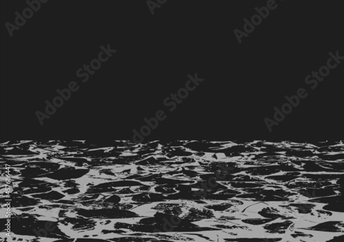 Infinity Optical illusion. City or desert, mountains or chaos. Abstract background. Horizontal vector illustration. Copy space
