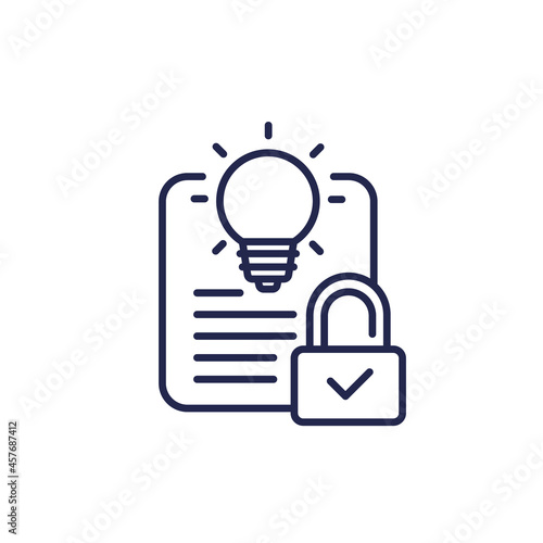 patent protection line icon, vector