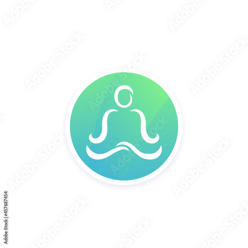 yoga logo icon for apps, vector