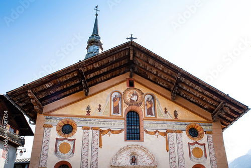 Exterior of the church of Hauteluce in Savoie in France in the Alps photo