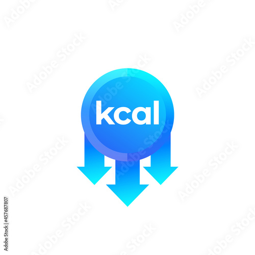 kcal reducing, cut calories vector icon
