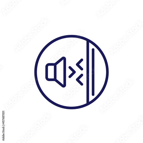 soundproofing, acoustic insulation line icon