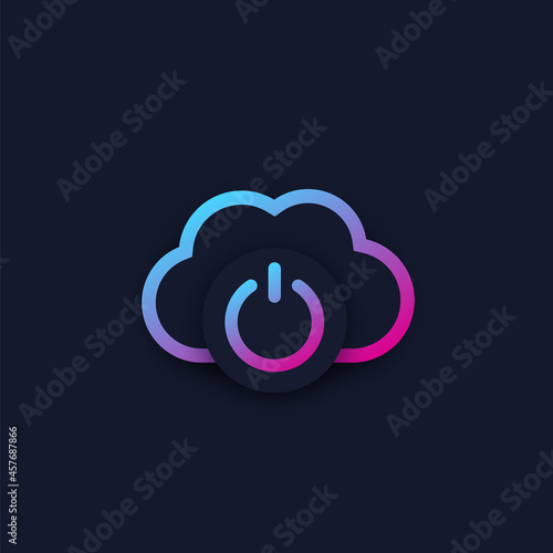 Cloud and off button, vector logo