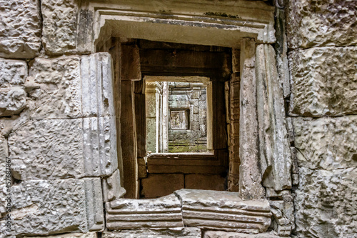 old ruins of Preah Khan temple in Angkor Wat  Cambodia  