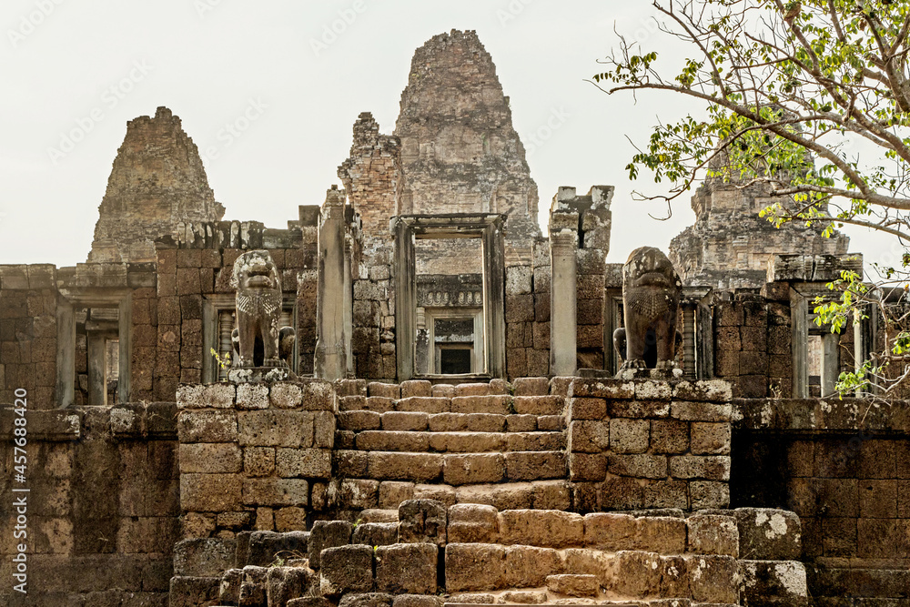 old ruins of East Baray temple in Angkor city, Cambodia 
