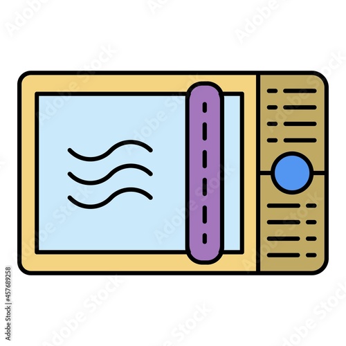 Digital microwave icon. Outline digital microwave vector icon color flat isolated