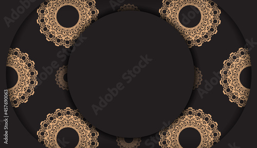 Black postcard with vintage brown ornament for your congratulations.
