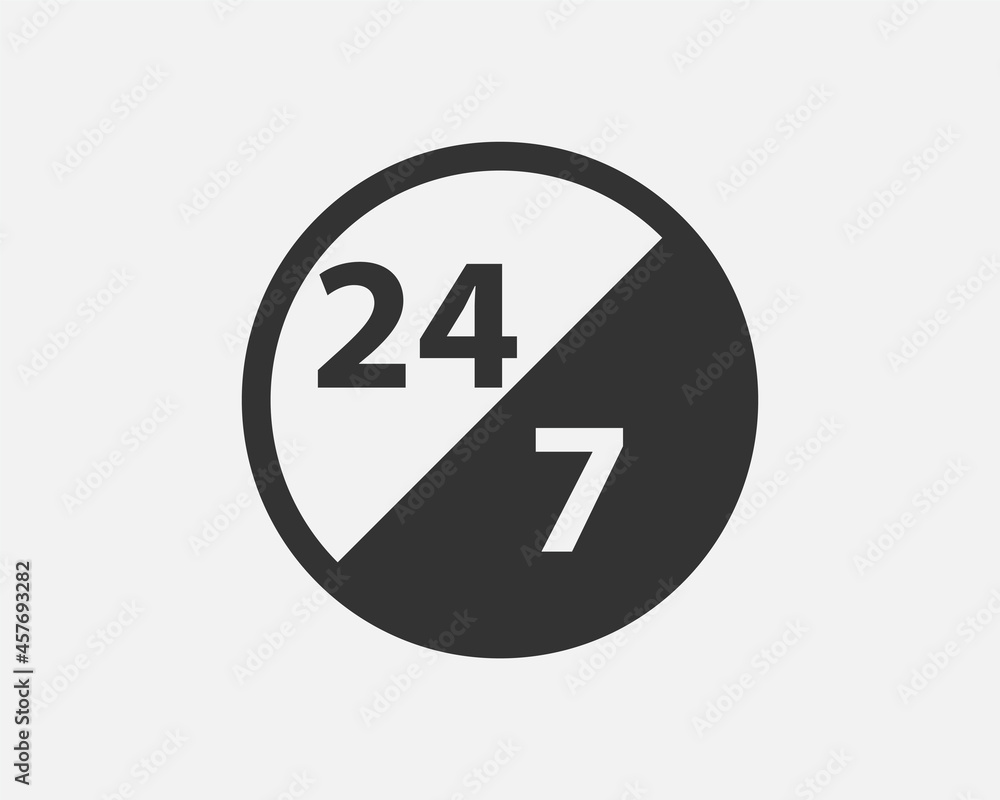 24 Hours a day service icon symbol vector