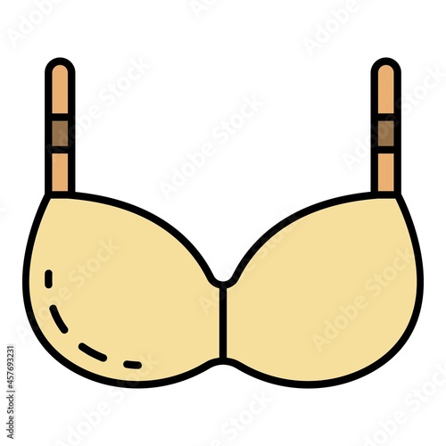 Bra icon. Outline bra vector icon color flat isolated