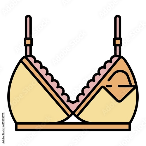 Bra for feeding mother icon. Outline bra for feeding mother vector icon color flat isolated