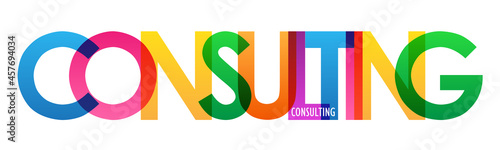 CONSULTING colorful vector typography banner on white background