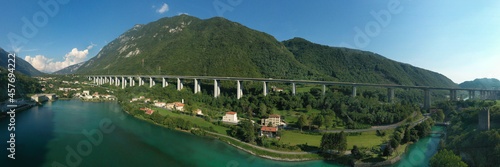 Lago del Restello and Nove San Floriano overlooking the Alemagna bridge SS51.