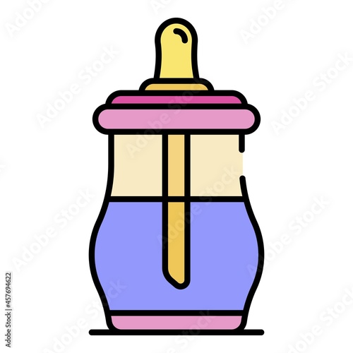 Modern sippy cup icon. Outline modern sippy cup vector icon color flat isolated