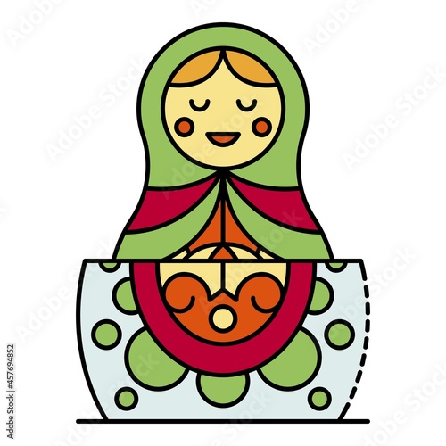 Baby nesting girl icon. Outline baby nesting girl vector icon color flat isolated