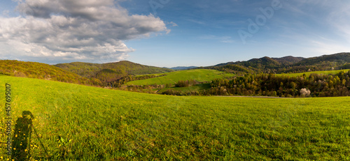A view of the non-existent villages of Tyskowa and Radziejowa, the Bieszczady Mountains