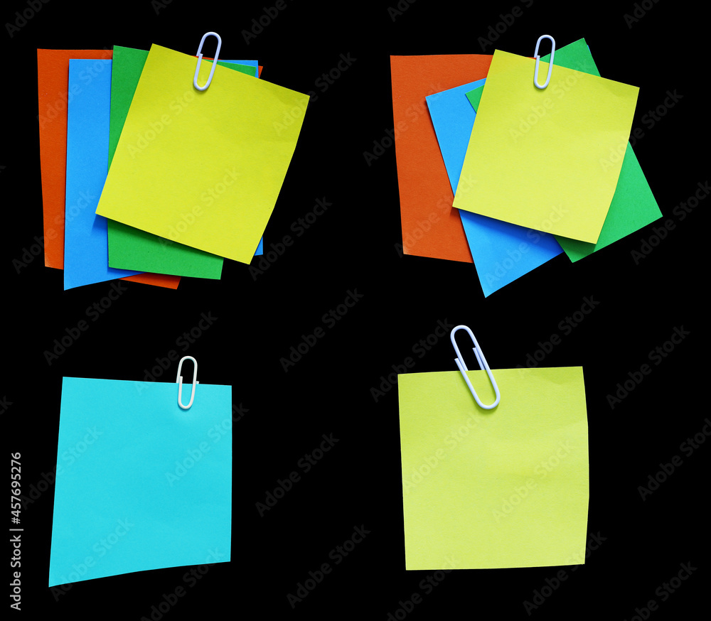 paper with paper clip on black background paper with paper clip on black background