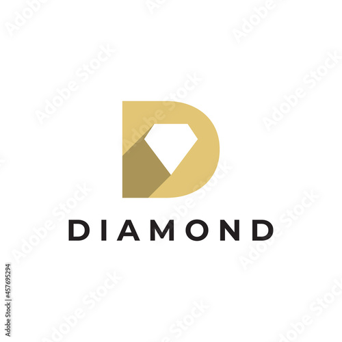 letter d with diamond logo design