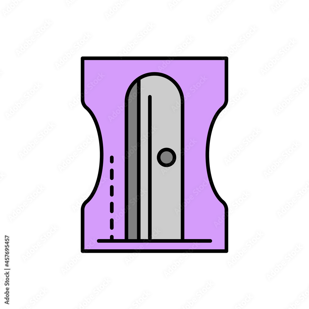 School sharpener icon. Outline school sharpener vector icon color flat isolated School sharpener icon. Outline school sharpener vector icon color flat isolated