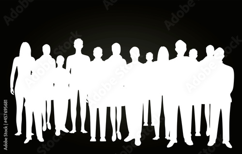 People standing silhouettes. vector illustration