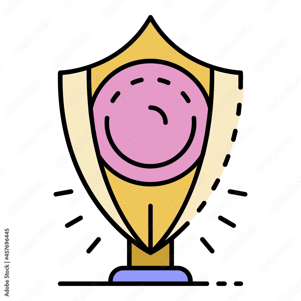 Regal shield icon. Outline regal shield vector icon color flat isolated Regal shield icon. Outline regal shield vector icon color flat isolated