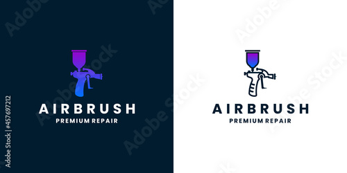 automotive repair paint logo design air brush paint