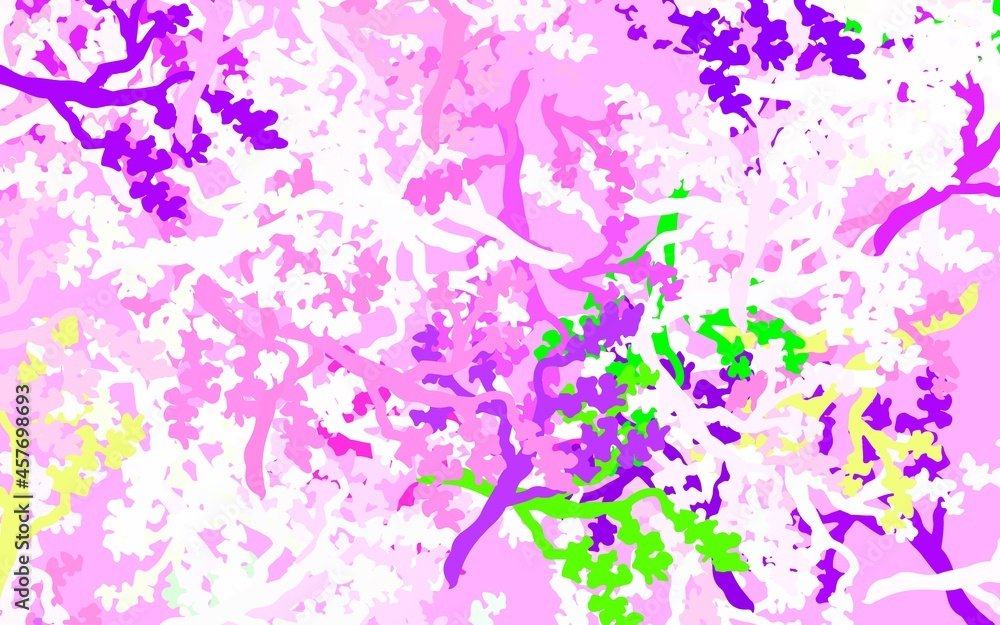 Light Green, Red vector doodle layout with leaves, branches. Light Green, Red vector doodle layout with leaves, branches.
