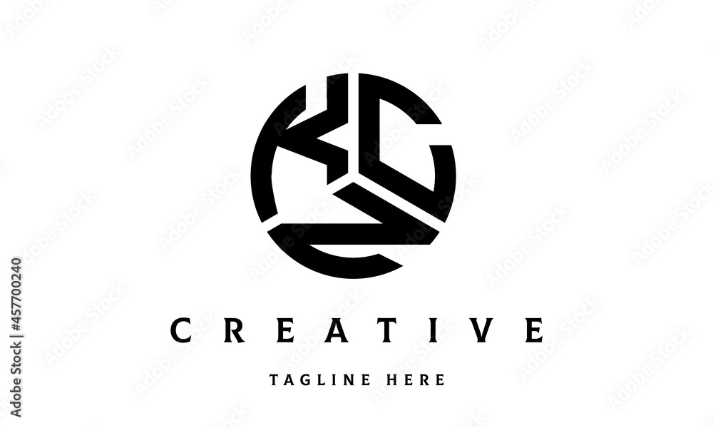 KCN creative circle three letter logo KCN creative circle three letter logo