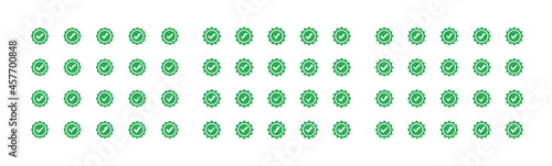 Profile verification check marks icons. Profile verification icons. Set of blue check mark badge icons. Vector illustration. EPS 10