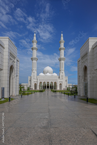 Negeri Sembilan, Malaysia - 18th September 2021 :  Beautiful Islamic architecture of Masjid Sri Sendayan the new and the biggest mosque in Seremban todate