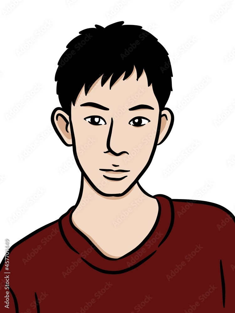 art cute man cartoon on white background