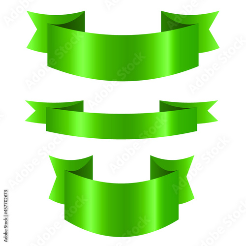 Fortuna shining green vector banners isolated in white background. Vector gold color banners in different shapes for text and design. Vector banner templates. Flat design isolated on white background.