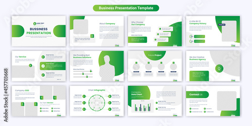 Creative business powerpoint presentation slides template design. Use for modern keynote presentation background, brochure design, website slider, landing page, annual report, company profile