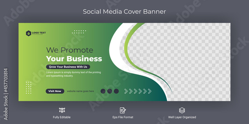 Creative corporate business marketing social media Facebook cover banner post template	
