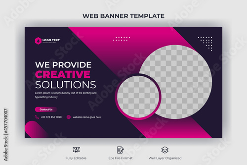 Creative corporate social media web banner and youtube thumbnail template | Youtube live stream video thumbnail for marketing agency | video thumbnail | Youtube thumbnail