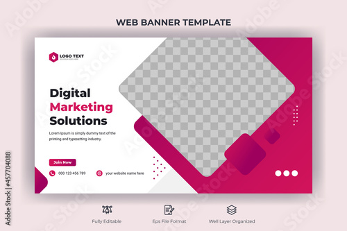 Creative corporate social media web banner and youtube thumbnail template | Youtube live stream video thumbnail for marketing agency | video thumbnail | Youtube thumbnail