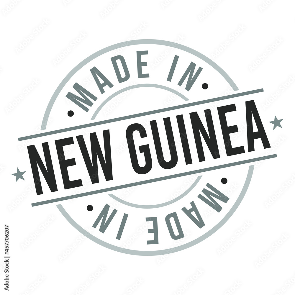 Fototapeta premium Made in Papua New Guinea Symbol. Silhouette Icon Map. Design Grunge Vector. Product Export Seal.