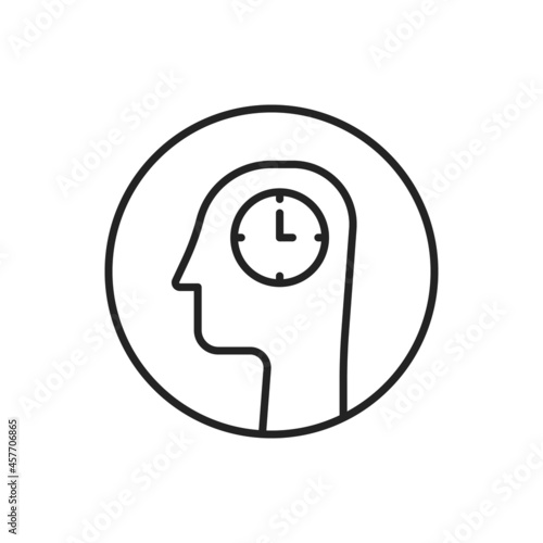 simple thin line head like deadline or punctuality