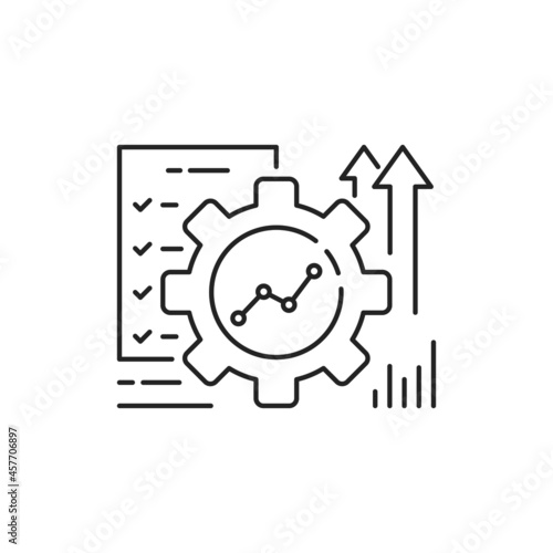 automation or implement icon with thin line gear