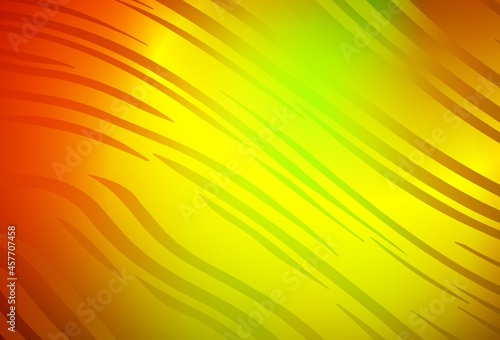 Dark Red, Yellow vector blurred shine abstract background.