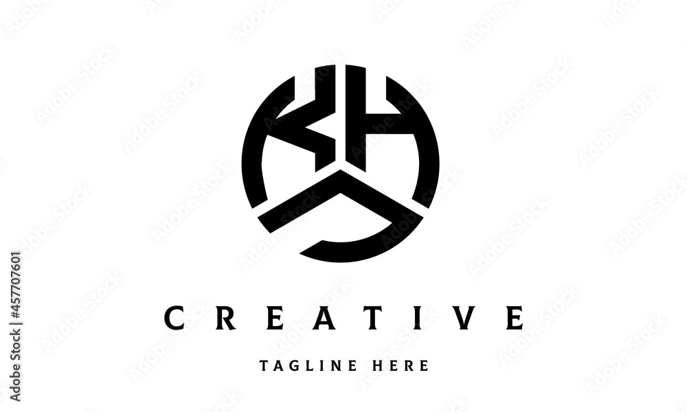 KHJ creative circle three letter logo KHJ creative circle three letter logo