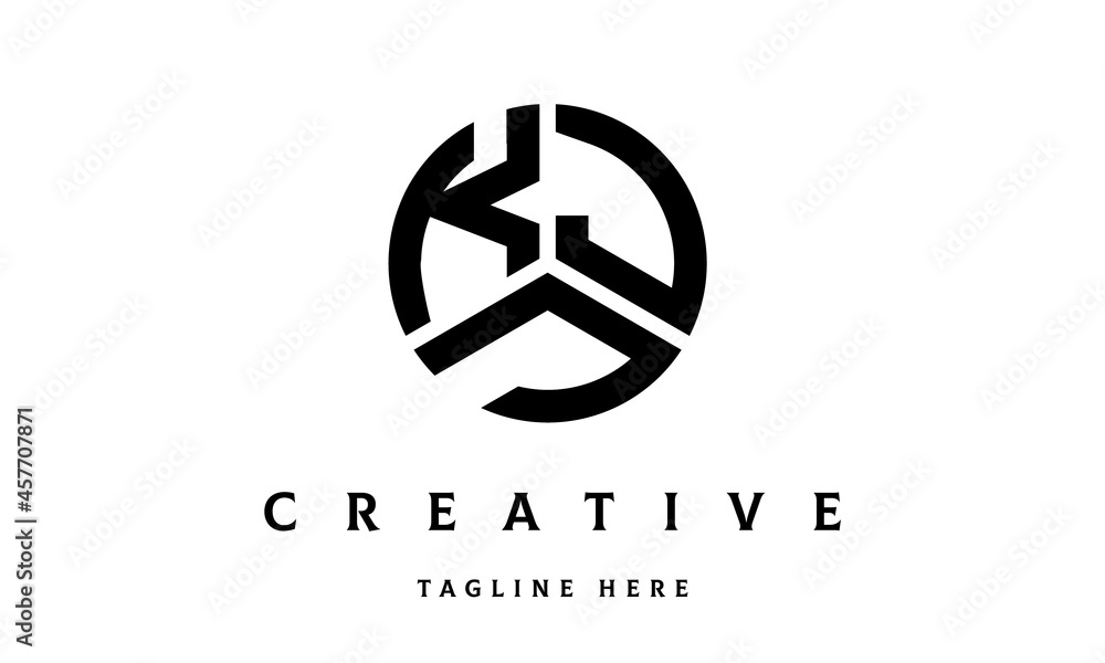 KJJ creative circle three letter logo KJJ creative circle three letter logo