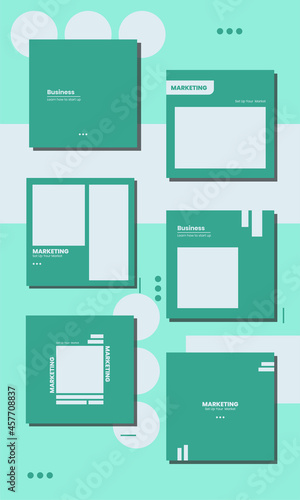 Green social media template vector design
