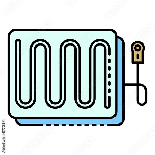 Modern electric blanket icon. Outline modern electric blanket vector icon color flat isolated