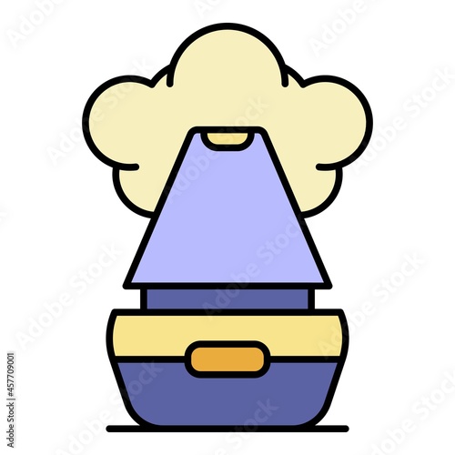Vapor humidifier icon. Outline vapor humidifier vector icon color flat isolated