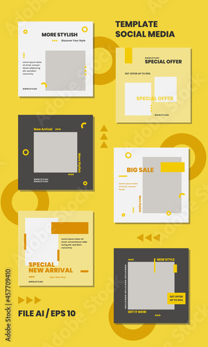 Social media template vector design