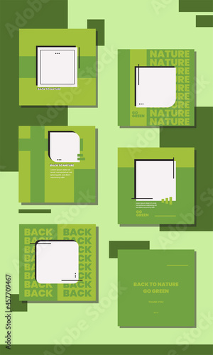 Green social media template vector design