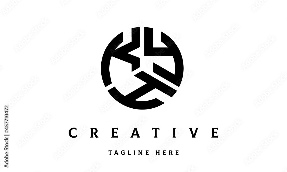 KYH creative circle three letter logo KYH creative circle three letter logo